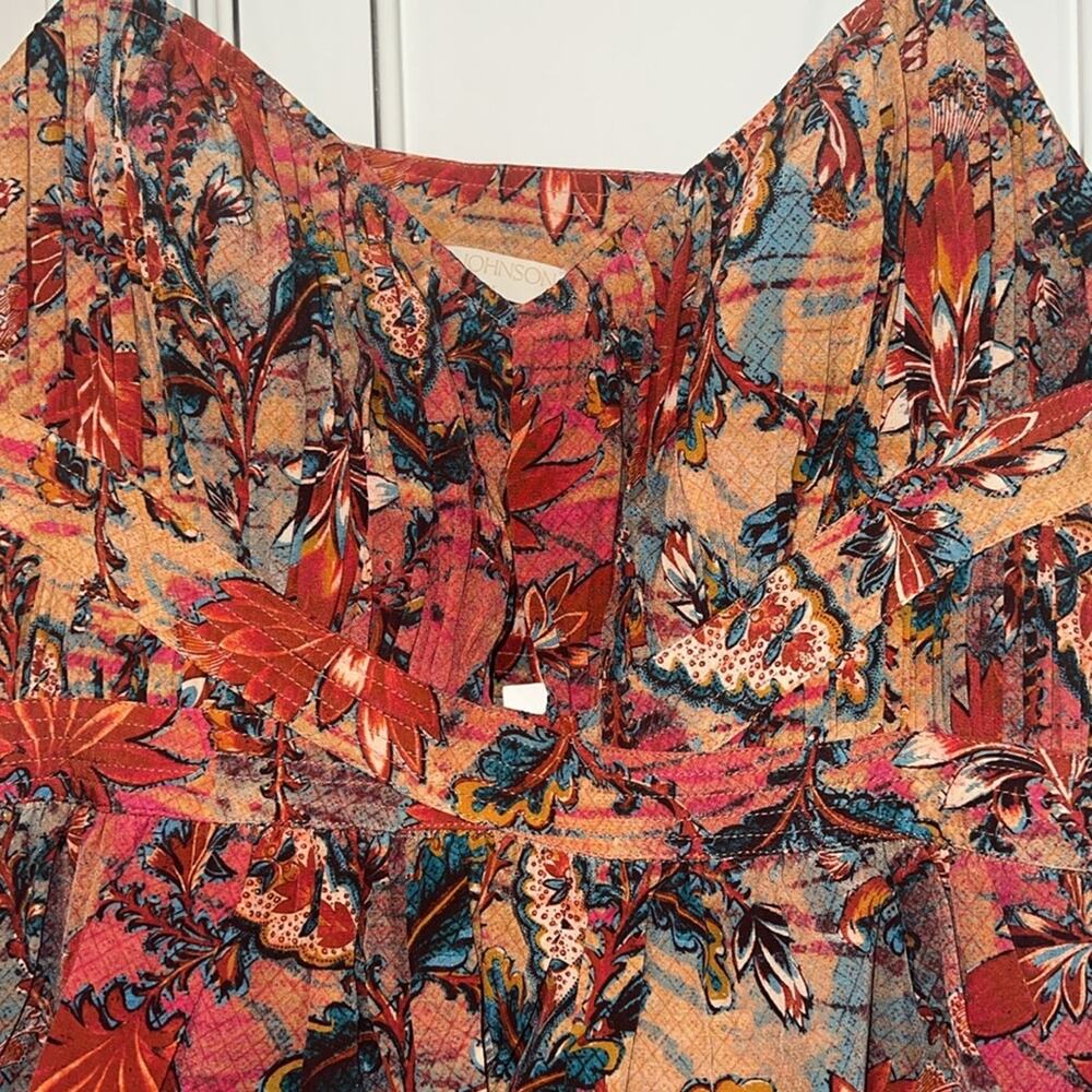 ULLA JOHNSON Renata Paisley ruffle midi dress - Picture 9 of 12